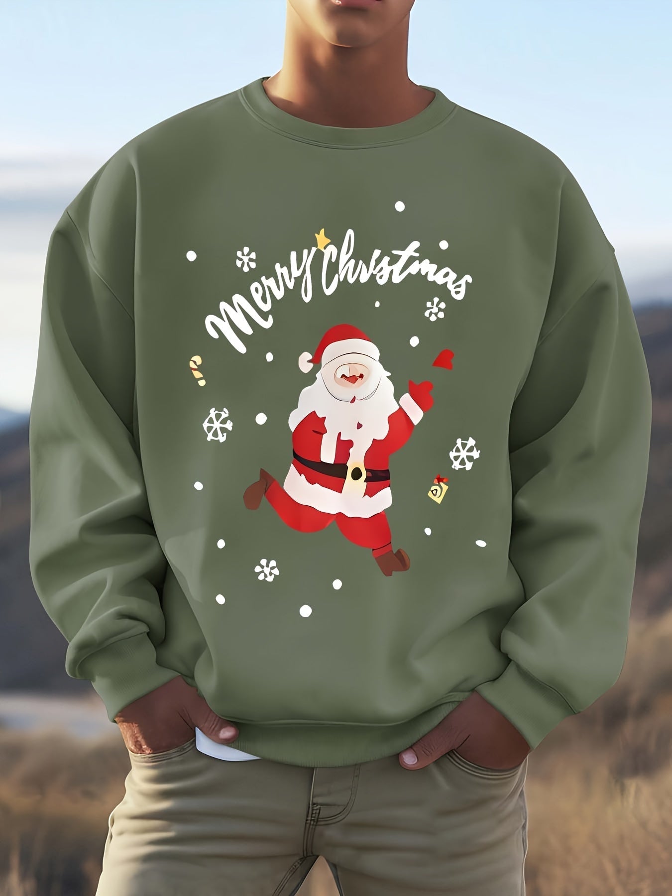 Krohn-e | Sweatshirt mit Weihnachtsmotiv Baumwolle Frohe Weihnachten Design
