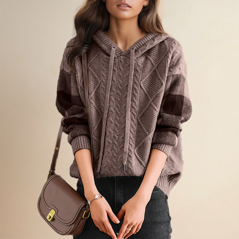 Krohn-e | Strickpullover mit Kabelmuster Weich und Warm Perfekt für Herbst und Winter