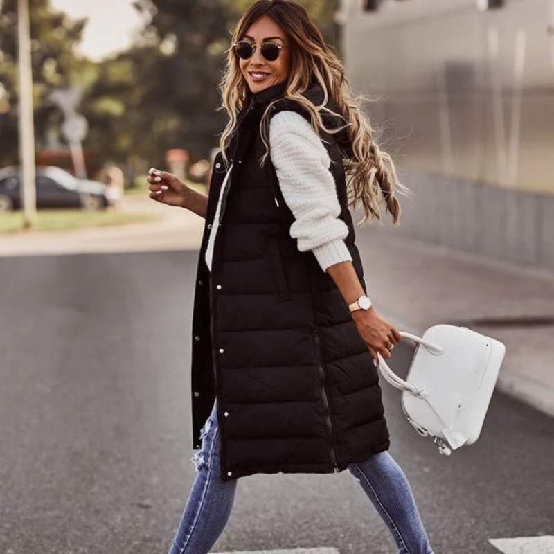 Krohn-e | Damen Leichte Steppjacke Daunenjacke Lang