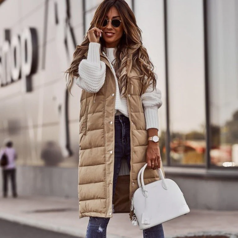 Krohn-e | Damen Leichte Steppjacke Daunenjacke Lang