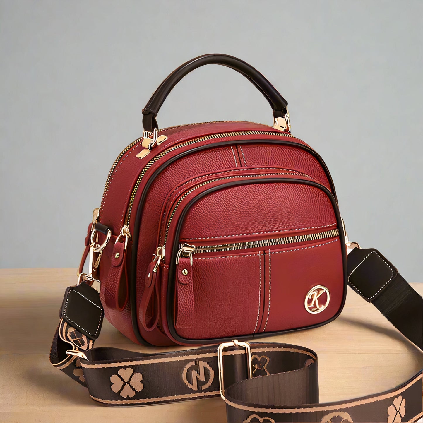 Priselle Damen Vintage Leder Umhängetasche