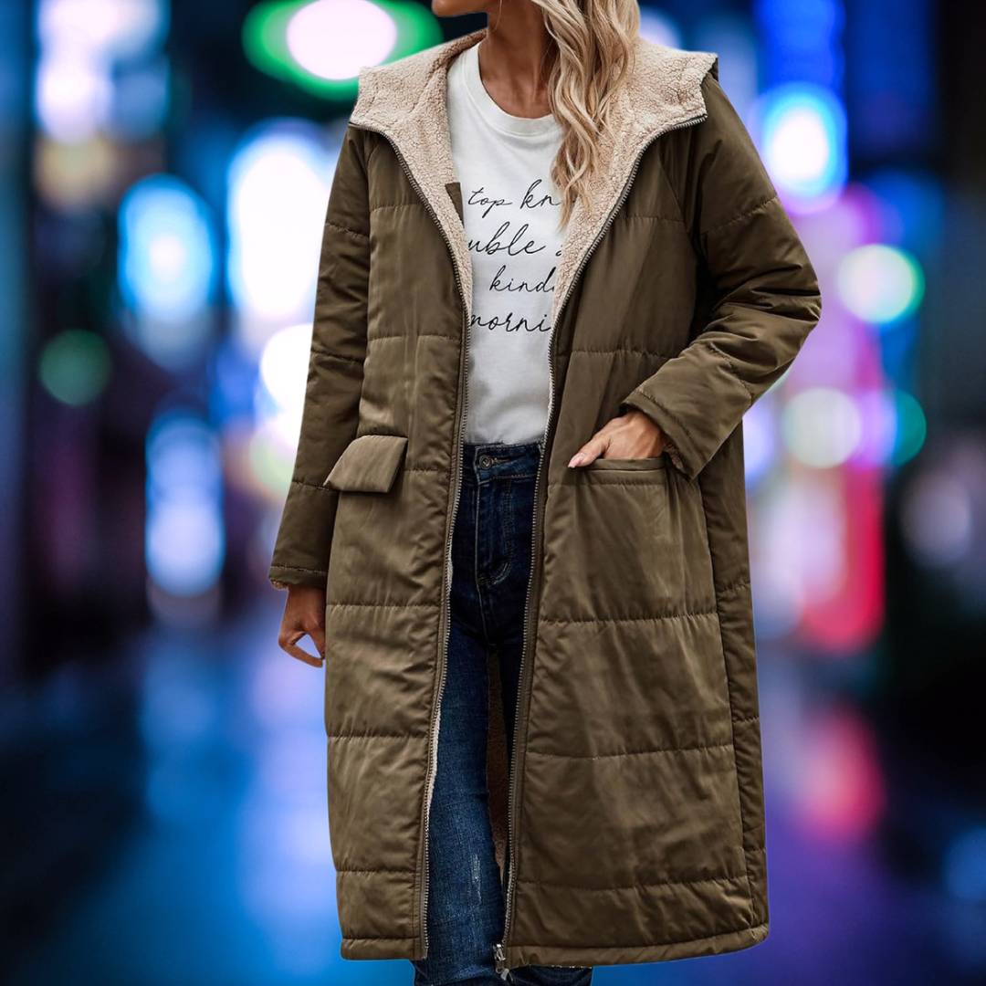 Wendemantel für Damen mit Kapuze - Modell Ria