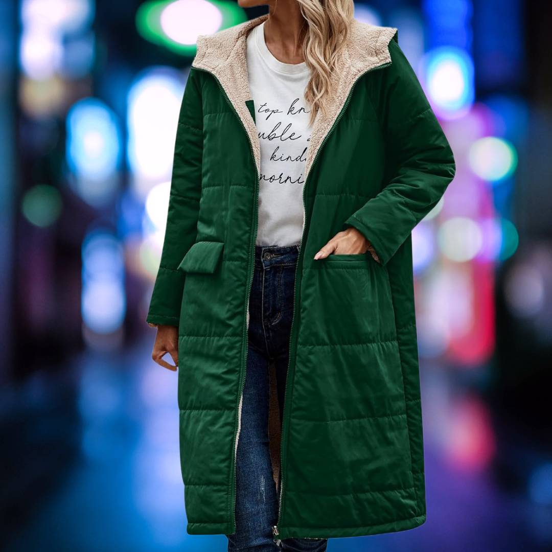 Wendemantel für Damen mit Kapuze - Modell Ria