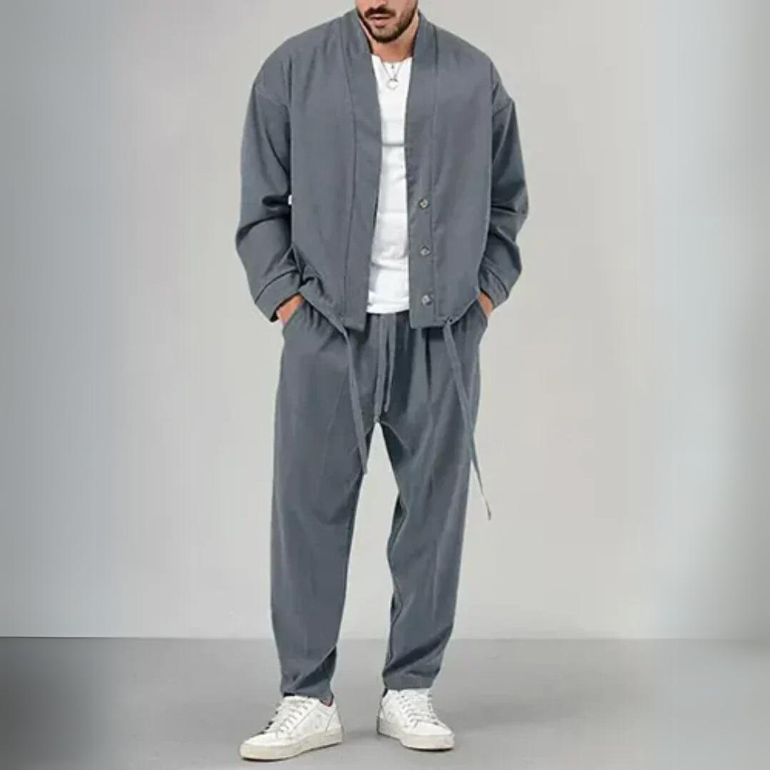 Herren-Blazer und Hose im Oversize-Look mit Kordelzug