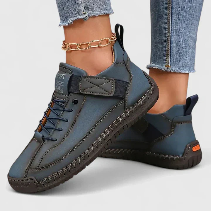 Petra | Damen-Sneaker in Lederoptik mit Klettverschluss