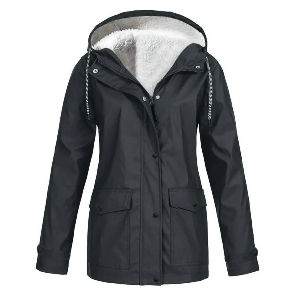 Krohn-e | Parka Jacke - Kunstfell Gefüttert - mit Kapuze und Kordelzug - Warm Isoliert