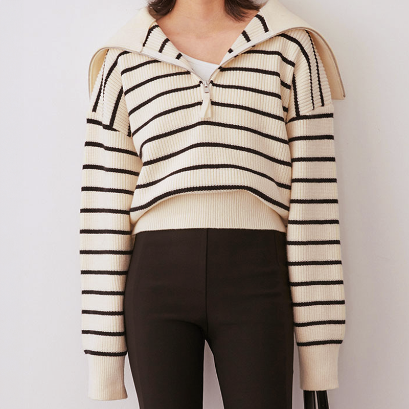 Krohn-e | Pullover mit halbem Reißverschluss für Frauen