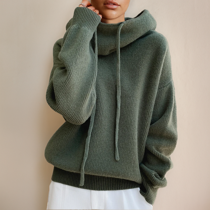 Krohn-e | Strickpullover mit Hohem Kragen Weicher Strick Lässig und Warm