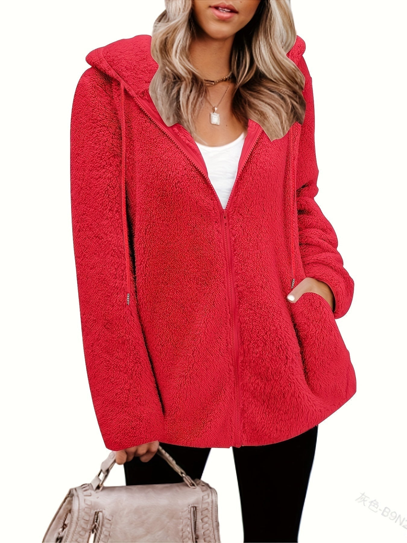 Krohn-e | Leichtgewicht Teddyjacke mit Kapuze Polyester Warm und Bequem