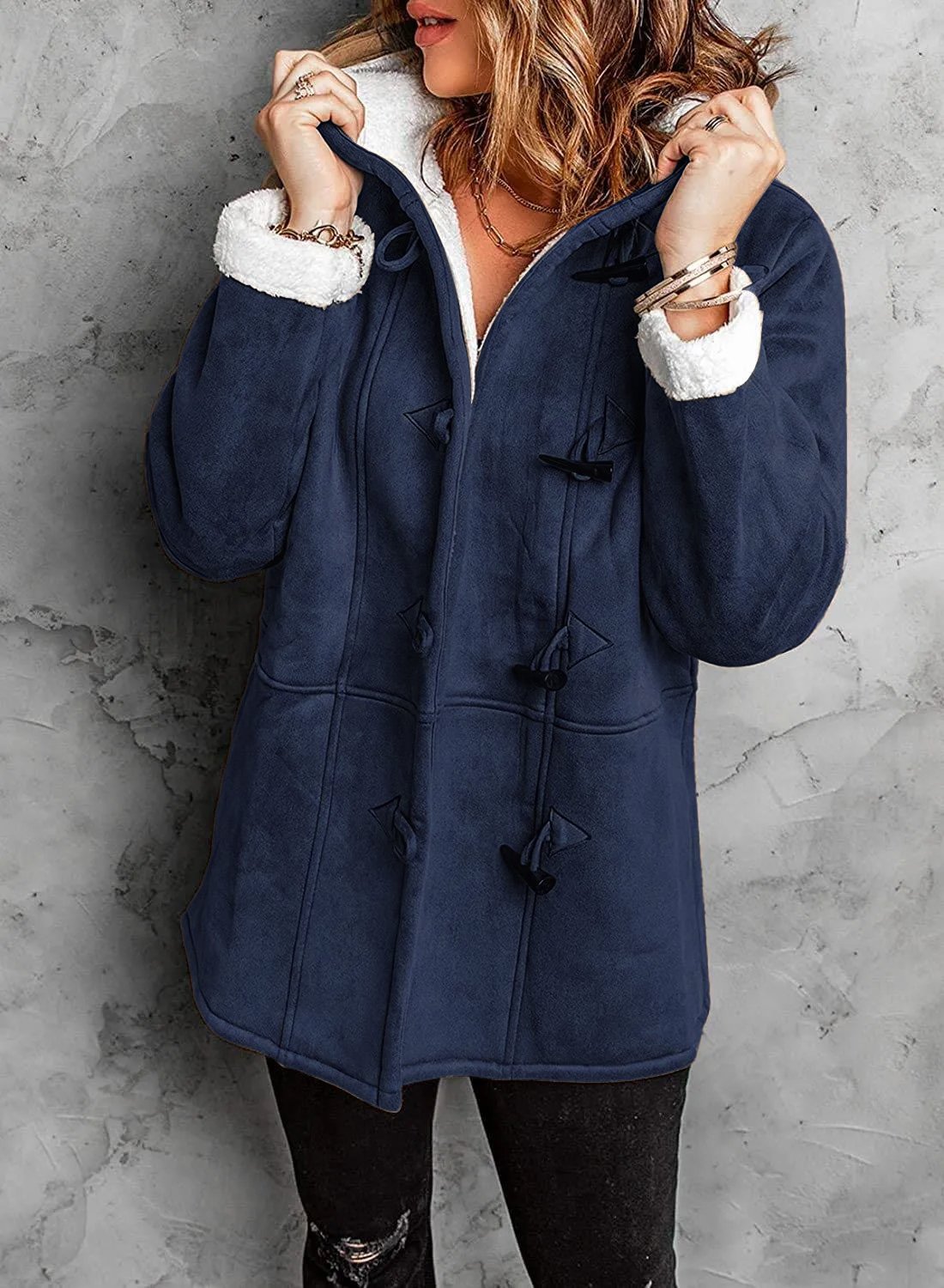 Krohn-e | Warme & Kuschelige Fleece-Damenjacke mit Kapuze