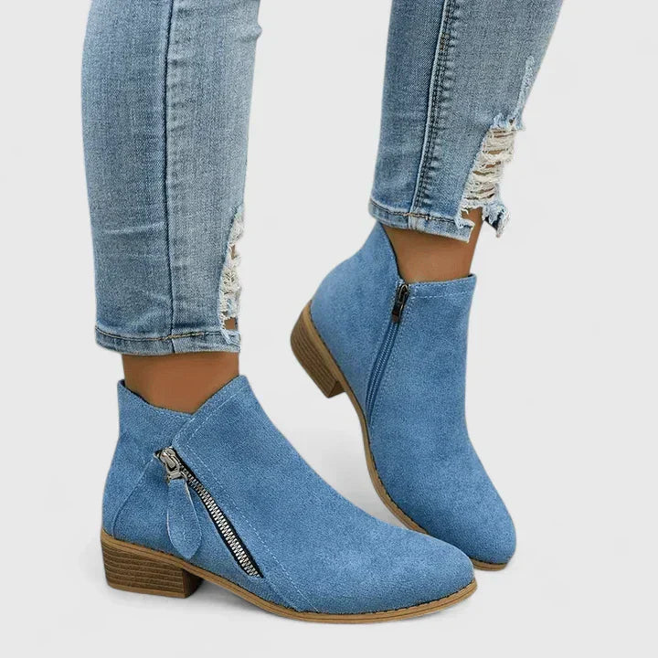 KROHN-E Damen Stiefeletten mit Fußgewölbestütze gepolstert