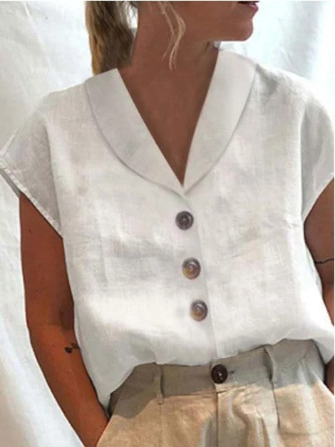 Baumwoll-Leinen Top für Damen von Fudus
