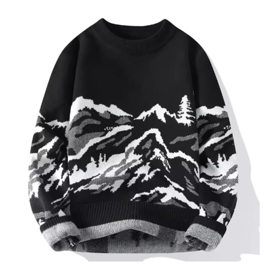 Krohn-e | Strickpullover Bergmotiv Warm und Stilvoll