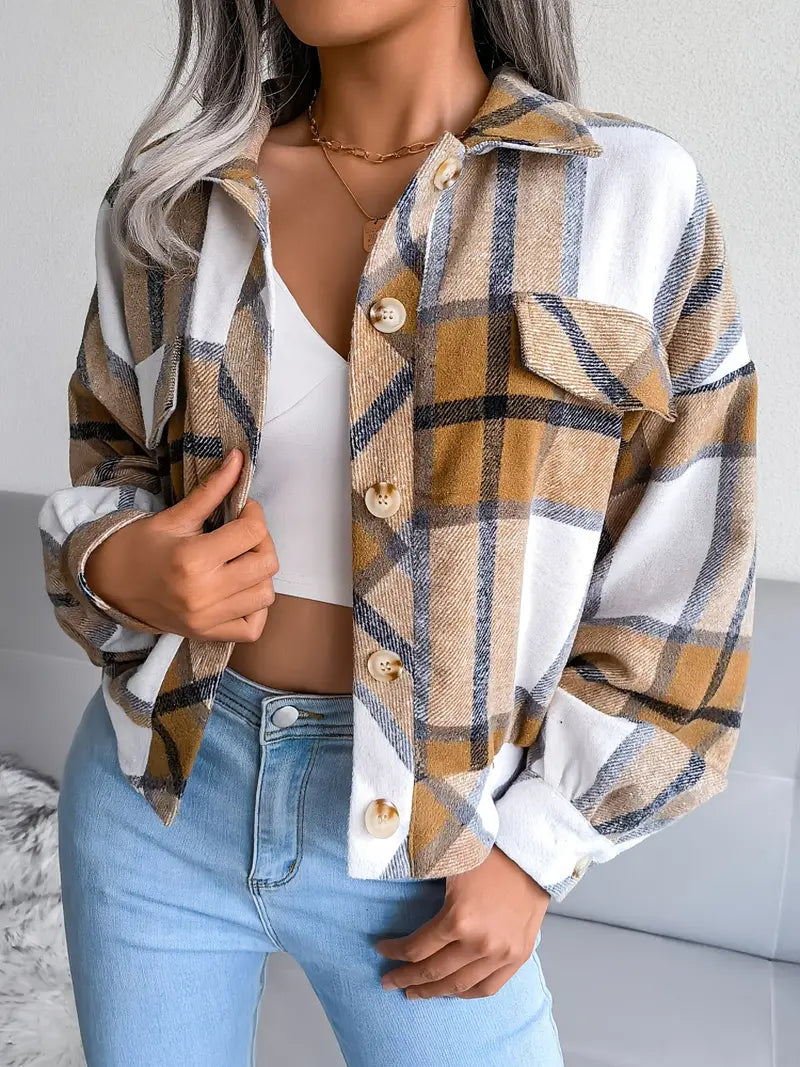 Krohn-e | Karierte Flanelljacke - Kurzschnitt