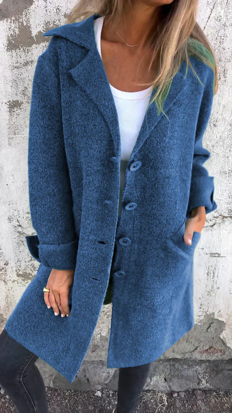 Krohn-e | Lässige Lange Jacke mit Umschlag