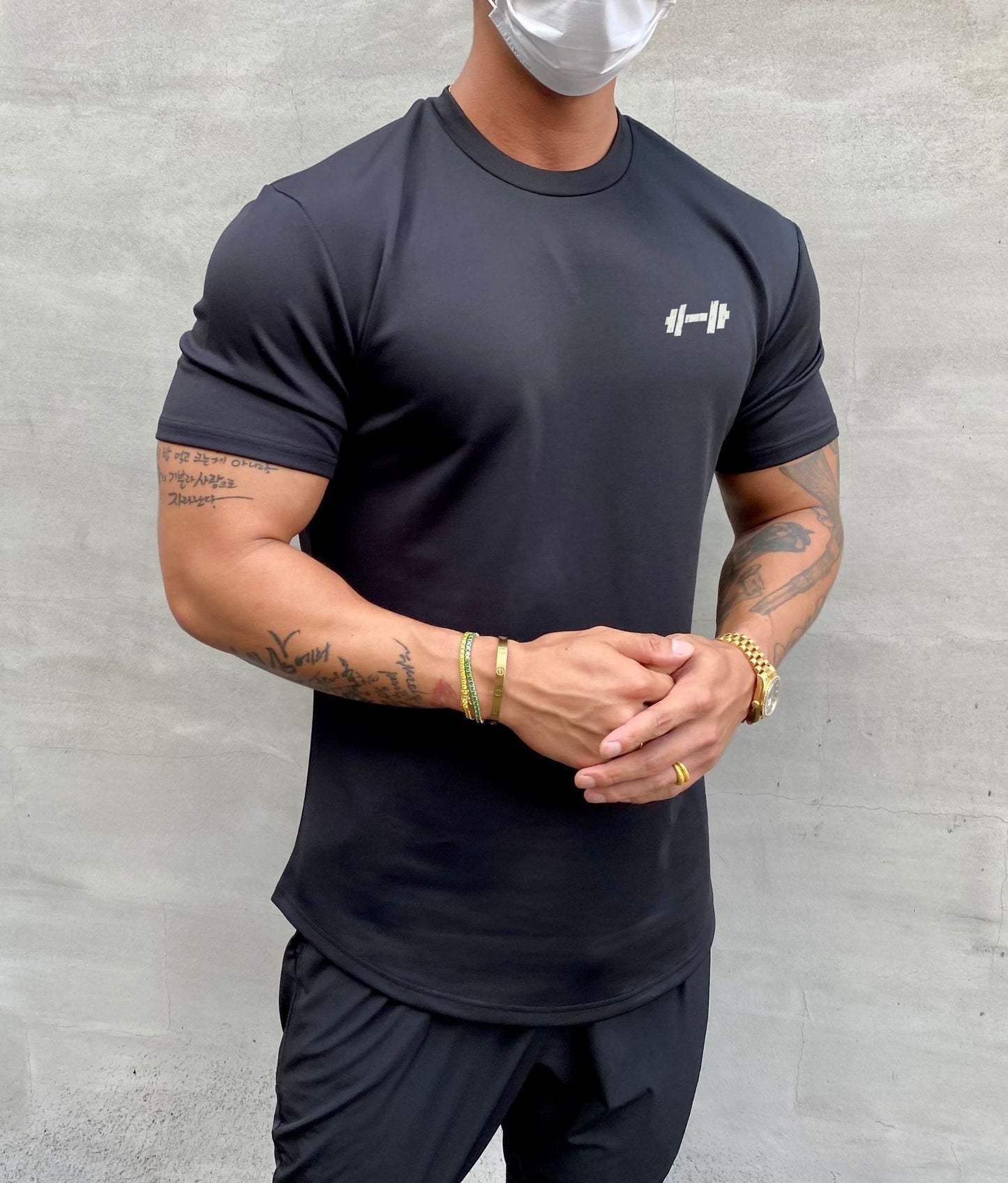 Fudus Slim Fit American Muscle Crew Neck Short Sleeve Shirt