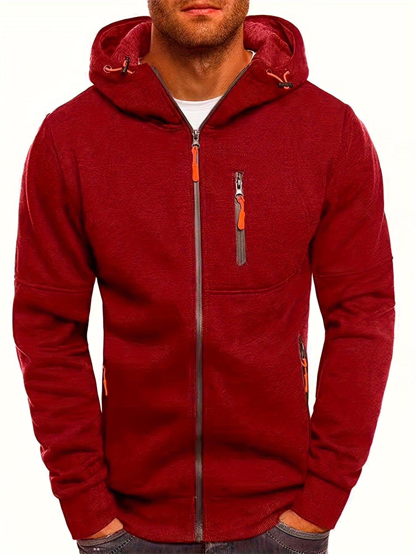 Krohn-e | Sportliche Kapuzenjacke mit Reißverschluss Bequem und Atmungsaktiv Perfekt für Outdoor-aktivitäten