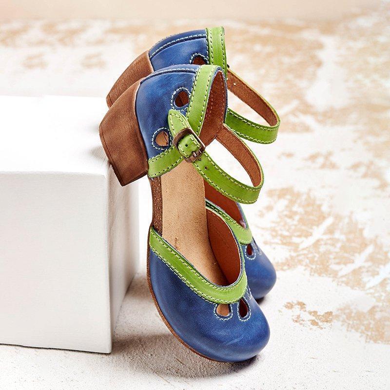 KROHN-E Damen Orthopädische Sandalen Niedriger Absatz