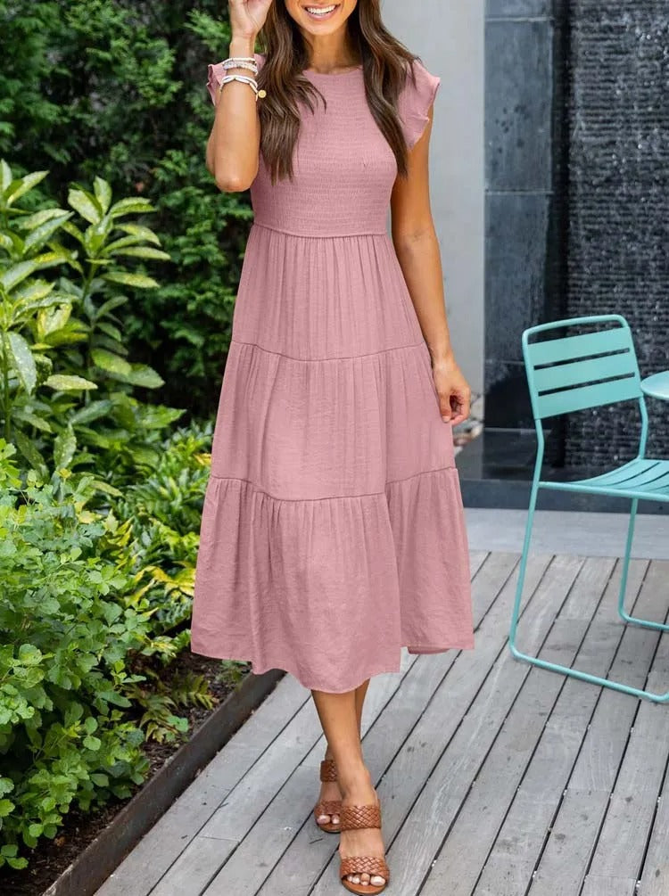 Midikleid mit Flatterärmeln für Damen