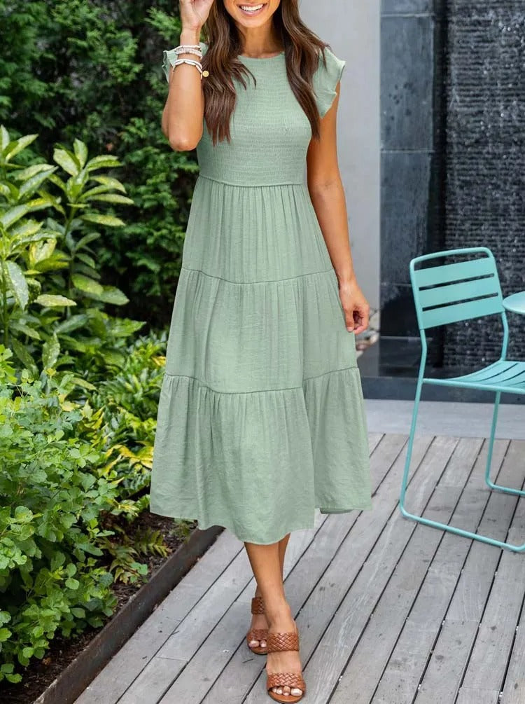 Midikleid mit Flatterärmeln für Damen