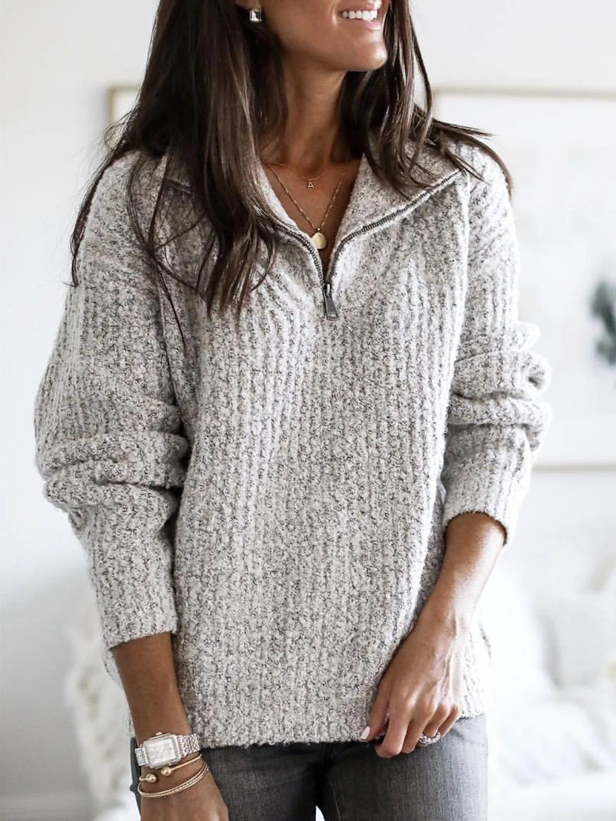 Pullover mit Reißverschluss