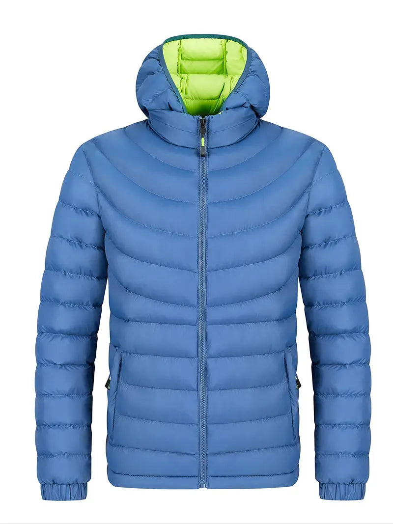 Krohn-e | Herrenjacke mit Geradem Kragen Gefüttert für Herbst und Winter