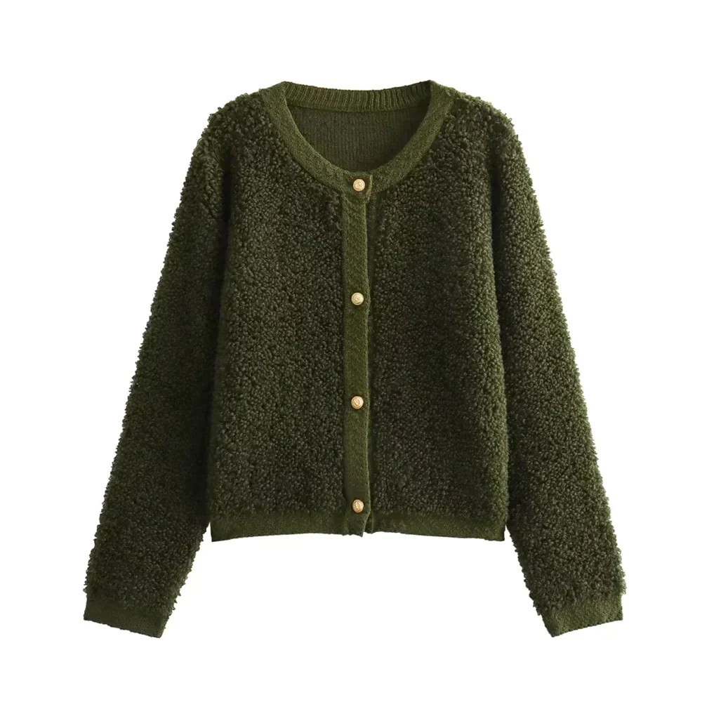 Krohn-e | Teddy Strickjacke mit Knöpfen