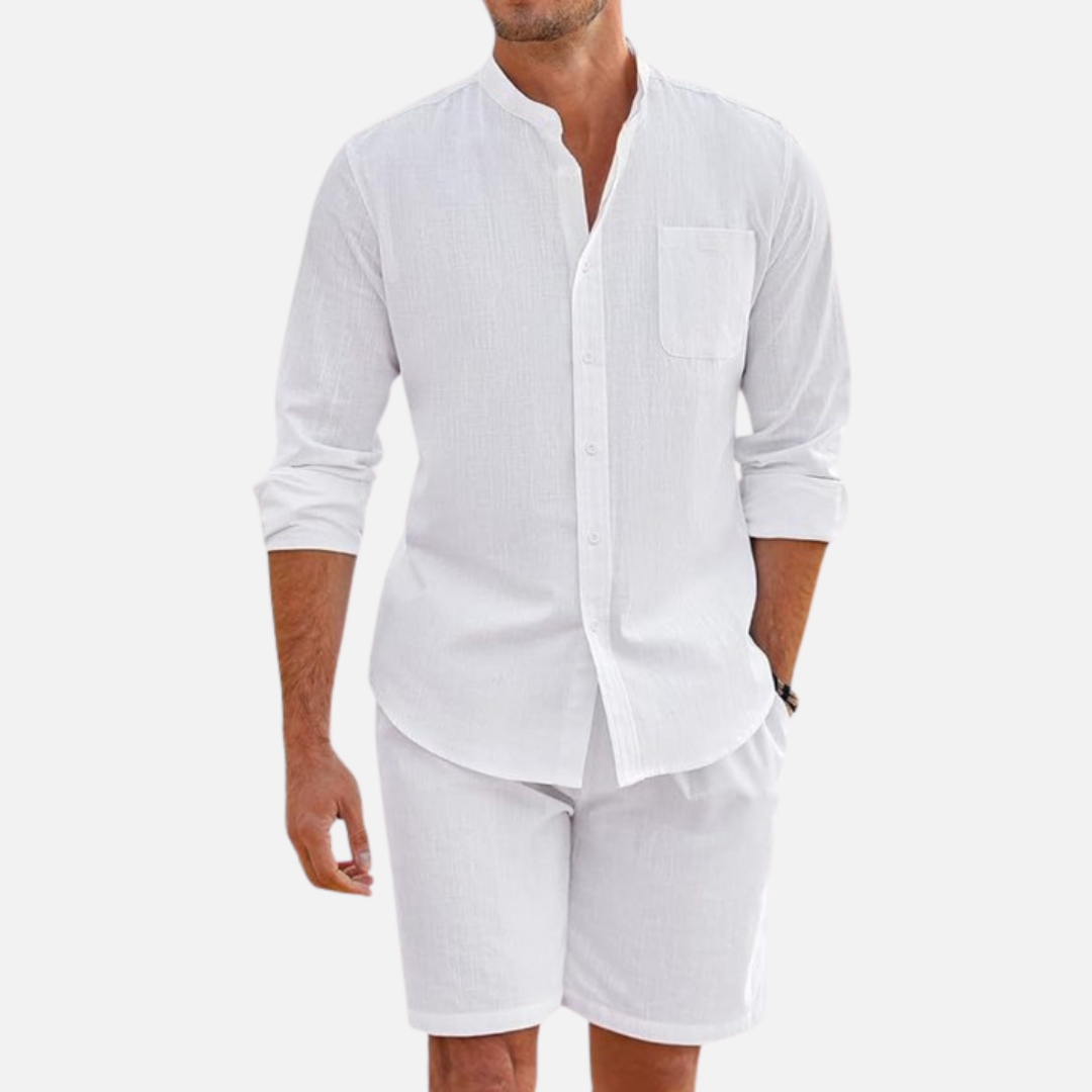 Dorian | Herren 2-teiliges Stehkragen Sommer Set