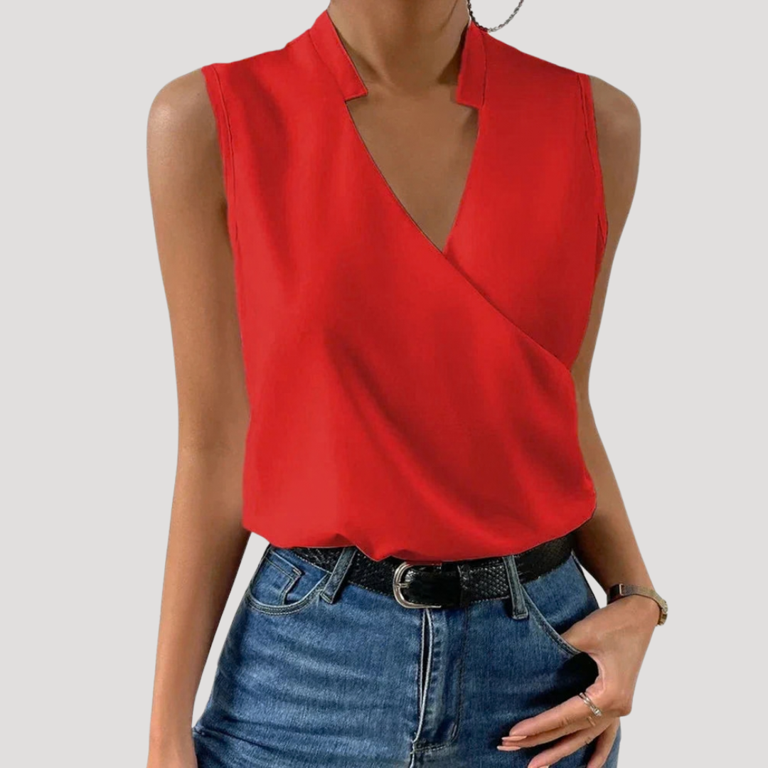 Dorothea | Damen Wickel Ärmellose Bluse