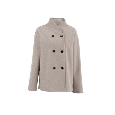 Krohn-e | Kurzer Doppelreiher Mantel Minimalistische Maßgeschneiderte Winterjacke