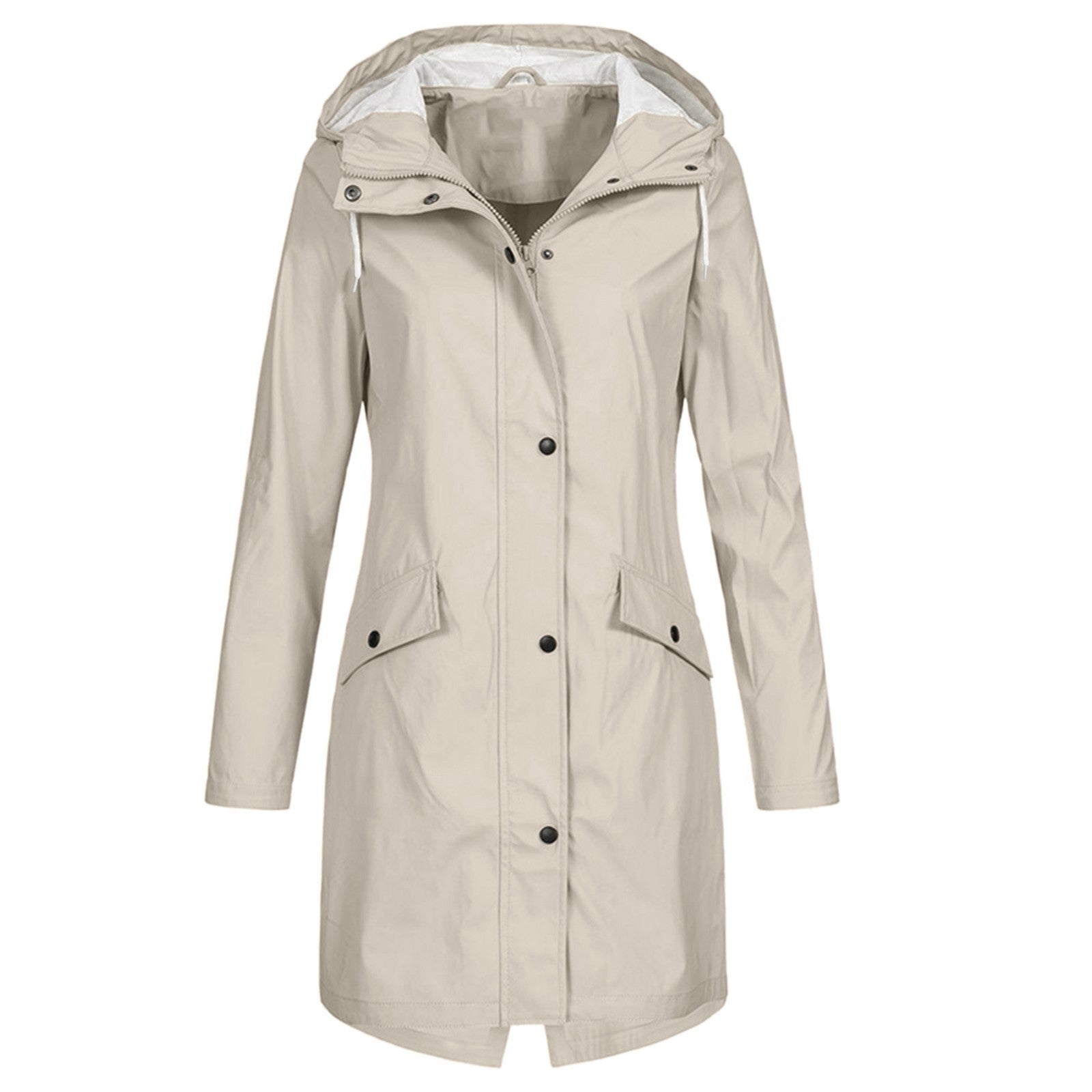 Krohn-e | Regenjacke - Wasserabweisend - Mit Kapuze - Mittellang - Taillierte Passform