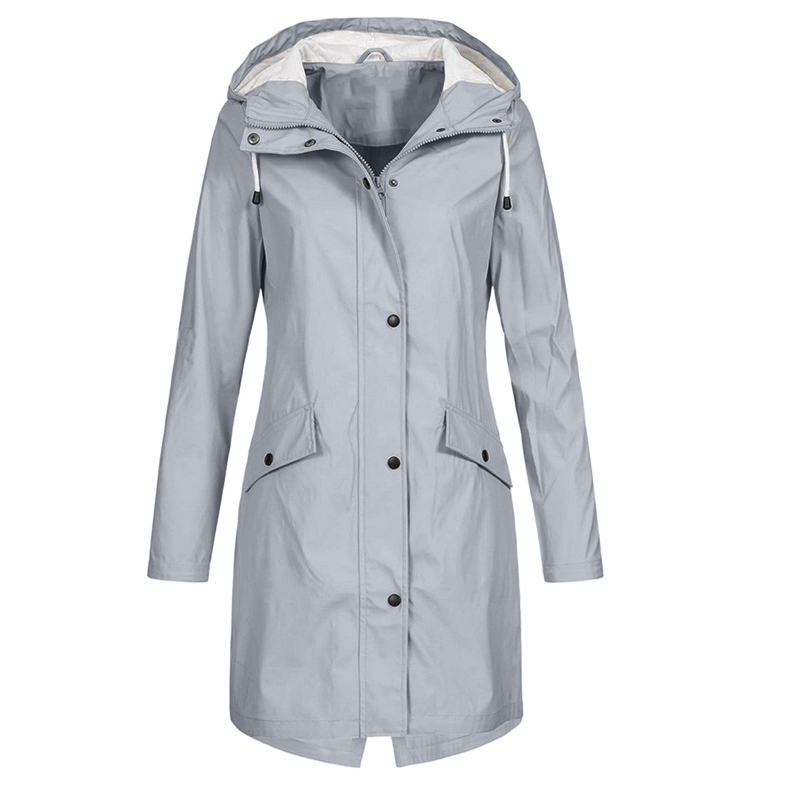 Krohn-e | Regenjacke - Wasserabweisend - Mit Kapuze - Mittellang - Taillierte Passform