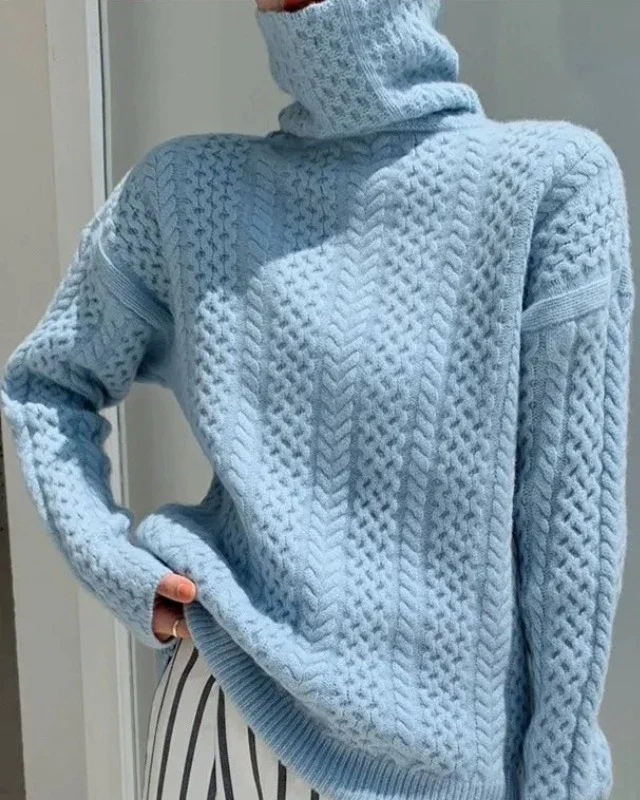 Krohn-e | Chunky Strickpullover mit Rollkragen Weich und Warm Zeitloses Design