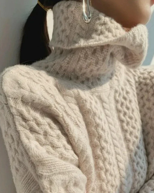 Krohn-e | Chunky Strickpullover mit Rollkragen Weich und Warm Zeitloses Design