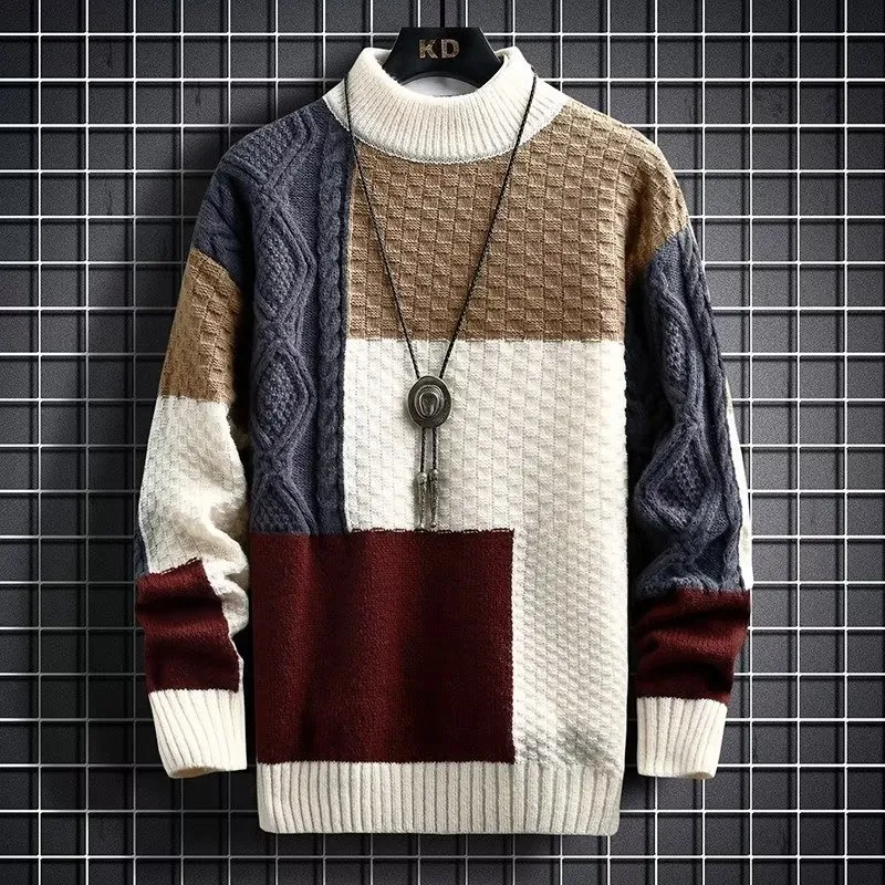 Herrenpullover im klassischen Rippenstrick