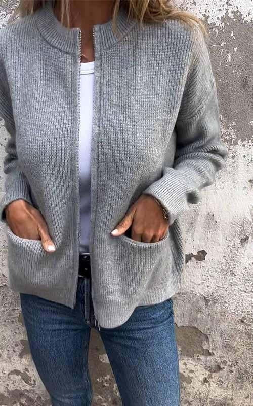 Krohn-e | Rundhalsjacke Im Raffinierten Stil
