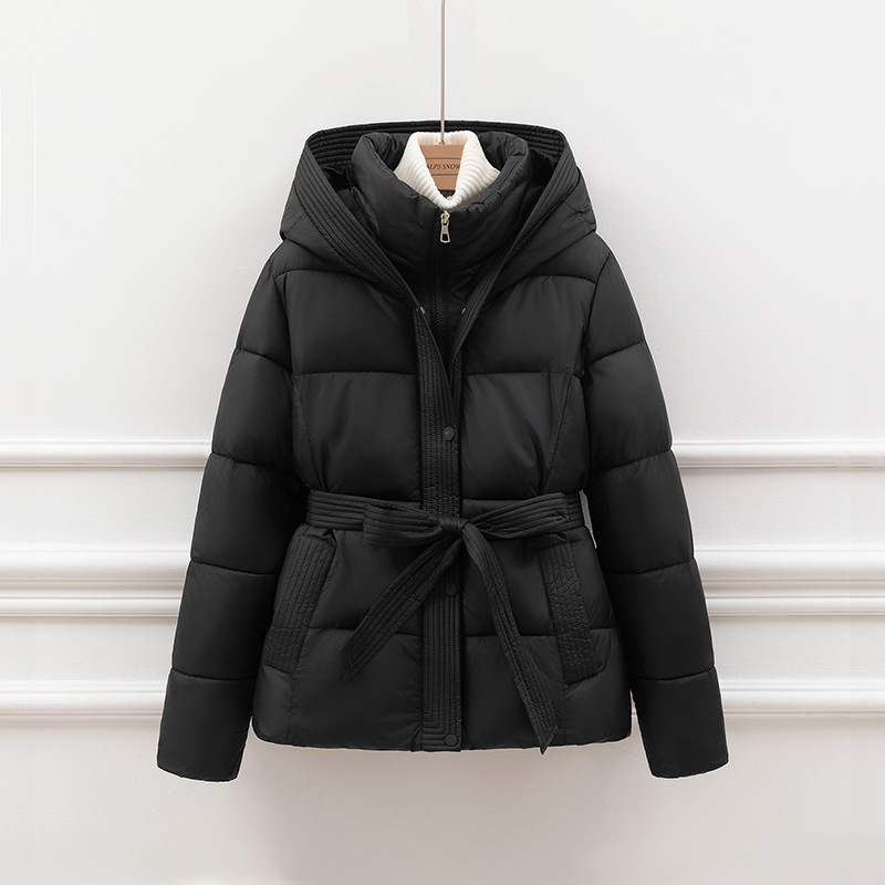 Krohn-e | Steppjacke - Slim Fit - Kapuze - Bindegürtel - Seitentaschen