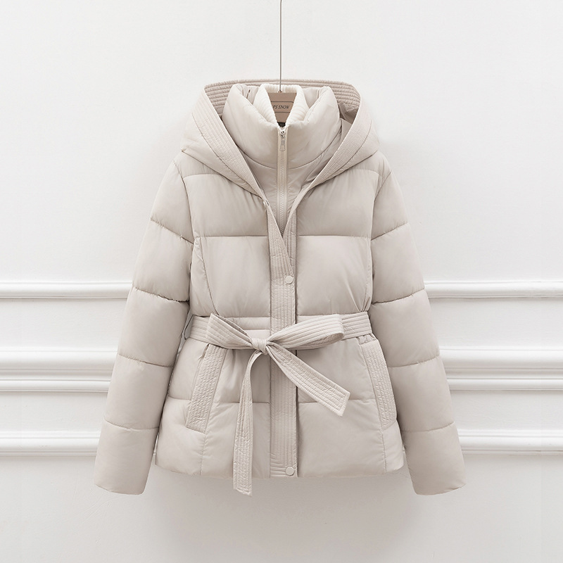 Krohn-e | Steppjacke - Slim Fit - Kapuze - Bindegürtel - Seitentaschen