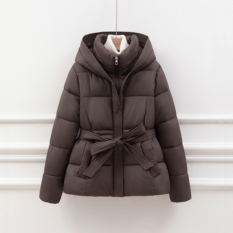 Krohn-e | Steppjacke - Slim Fit - Kapuze - Bindegürtel - Seitentaschen