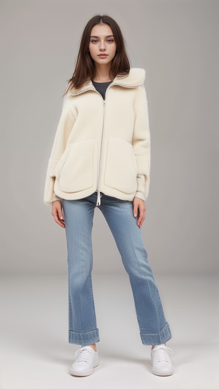 Krohn-e | Teddy Fleece Jacke Polyester Warm, Bequem