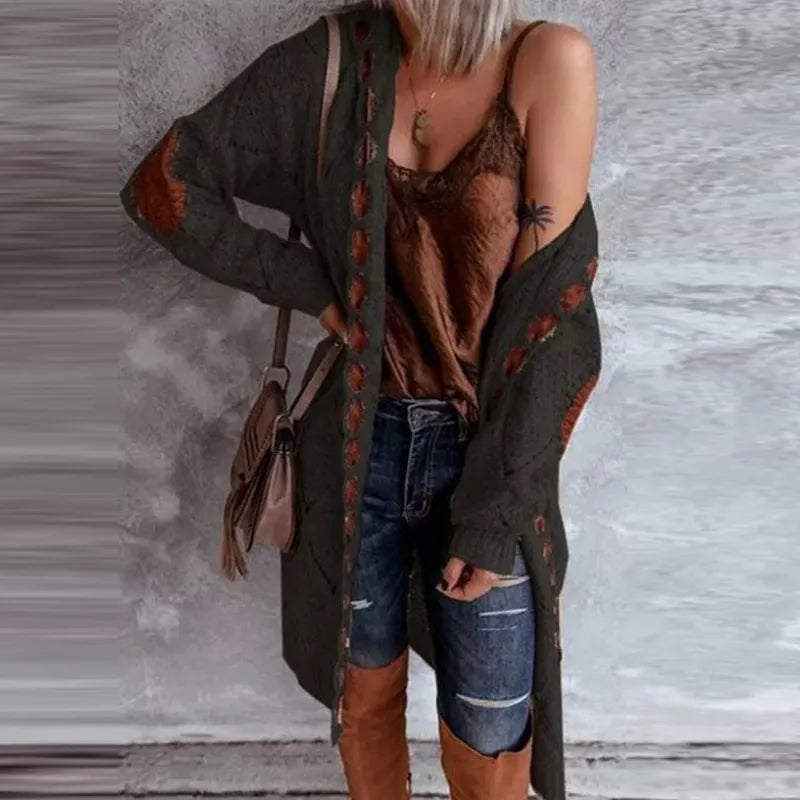 Elegantes Vintage-Strickpullover mit Kapuze, Modell Loretta