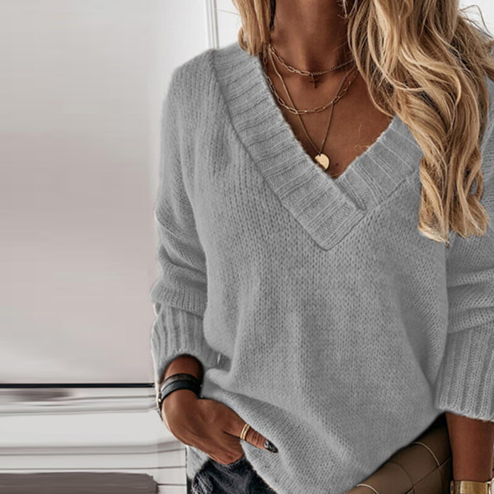 Krohn-e | Atmungsaktiver Strick V-Ausschnitt Pullover