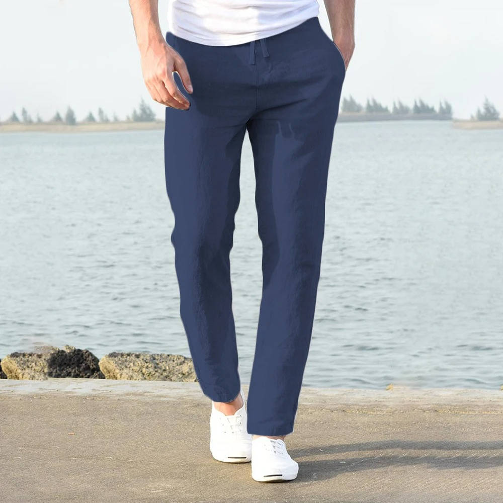Pablo | Herren hose leicht, gerade Sommerhose mit Kordelzug