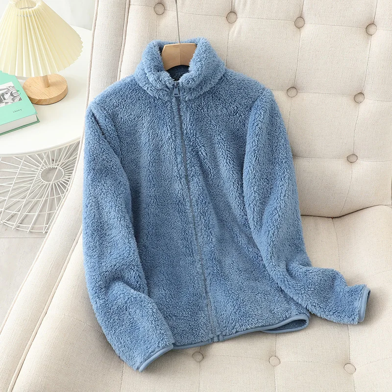 Krohn-e | Fleecejacke - Korallenfleece - Lockere Passform - Wendbar - Hoher Kragen