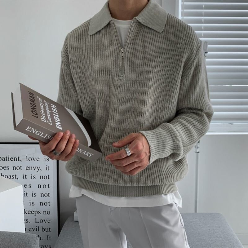 Herrenpullover aus Rippenstrick