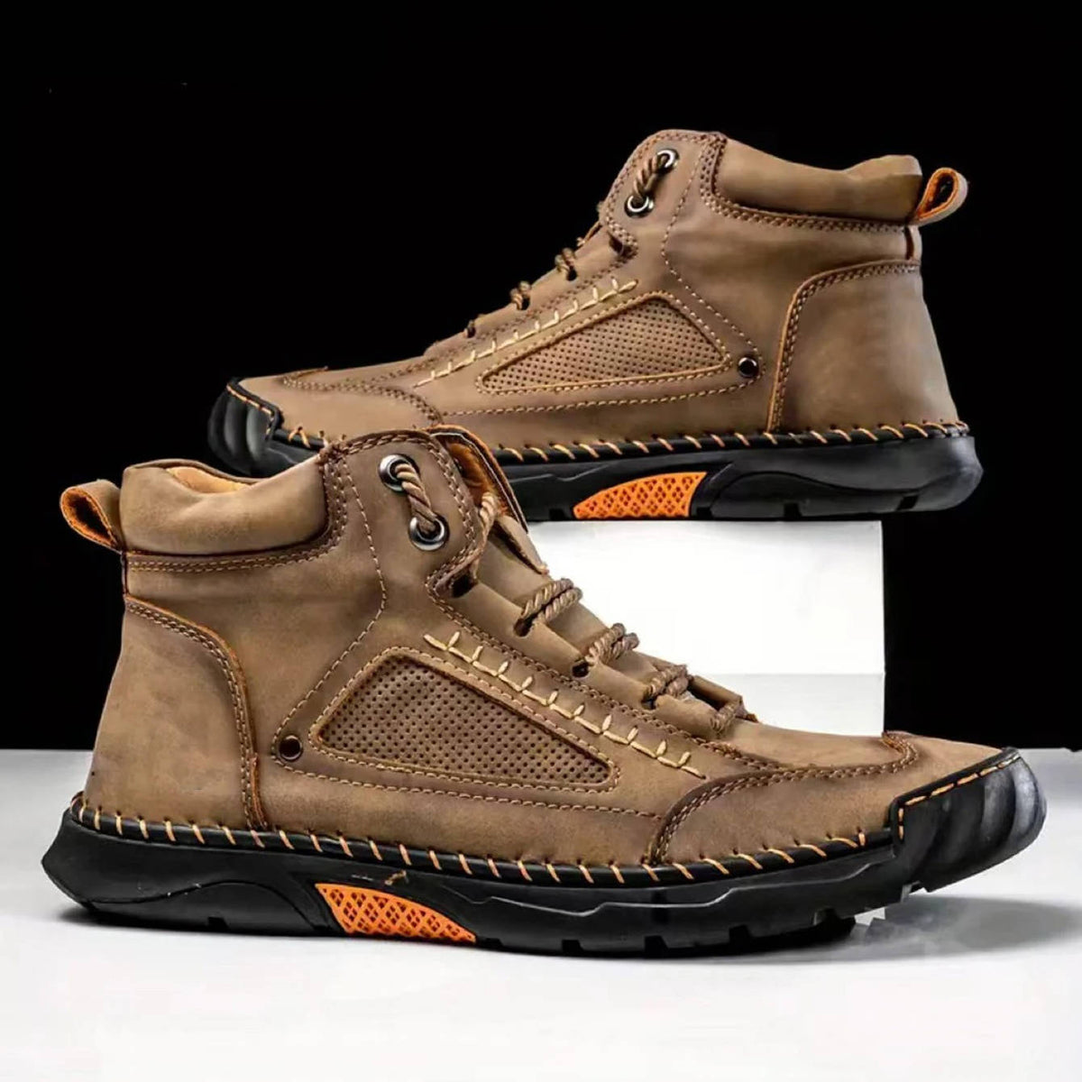 Ranger | Herren Outdoor Stiefel Leder, Schnür-Boots mit Profilsohle