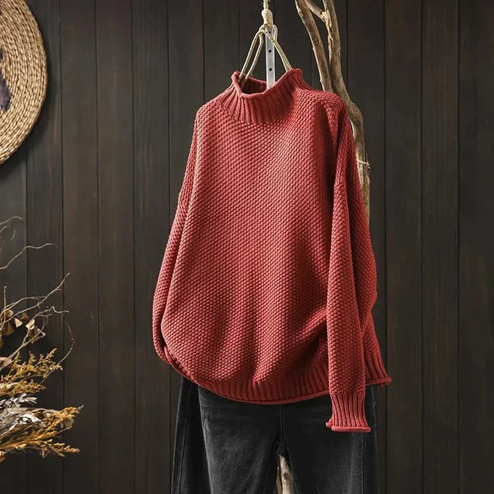 Krohn-e | Rollkragenpullover mit Feinem Strickmuster