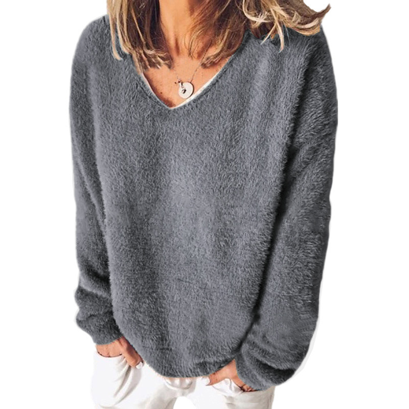 Krohn-e | V-Ausschnitt Sweatshirt Langarm Freizeitstil