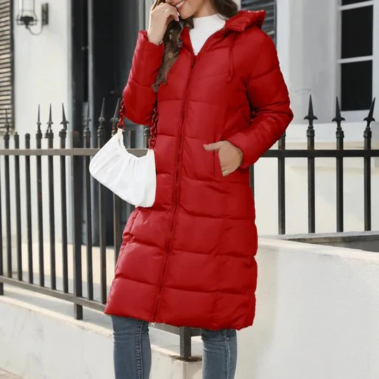 Krohn-e | Warme Damen Pufferjacke Mit Kapuze Und Reißverschluss
