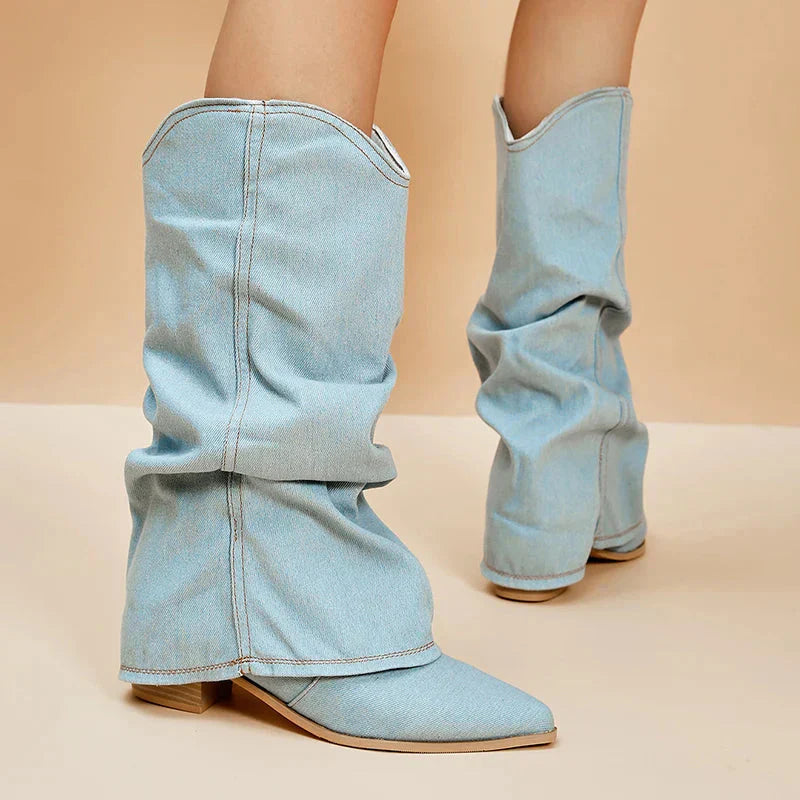 Krohn-e | Denim Cowboystiefel Lässig